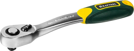 KRAFTOOL 1/4″, 72 зубца, изогнутая трещотка для торцовых головок, Pro (27795-1/4)