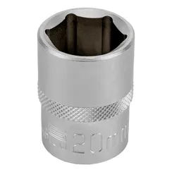 Головка торцевая, 20 мм, шестигранная, CrV, под квадрат 1/2 Stels