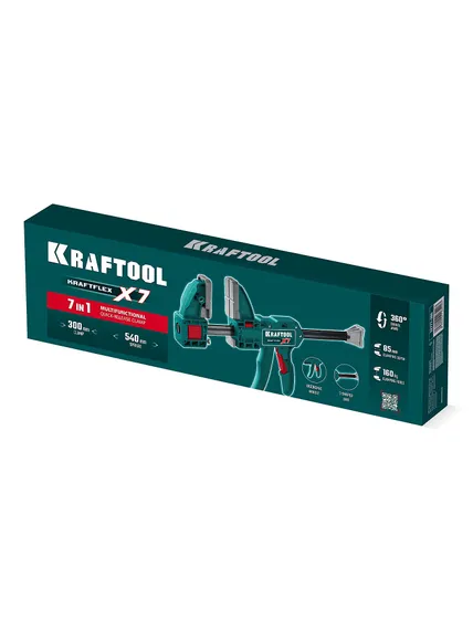 KRAFTOOL KRAFTFLEX X7 300, 300 х 85 мм, многофункциональная быстрозажимная струбцина (32777-300)