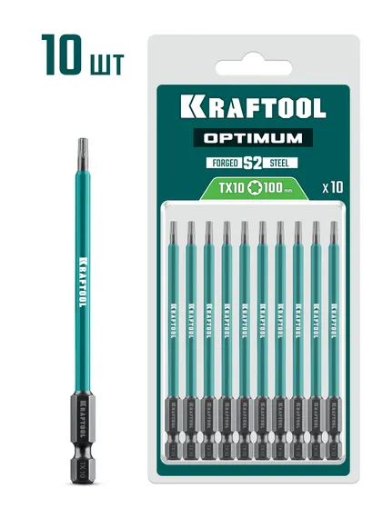 KRAFTOOL OPTIMUM TX 10, 100 мм, 10 шт, биты (26126-10-100-S10)