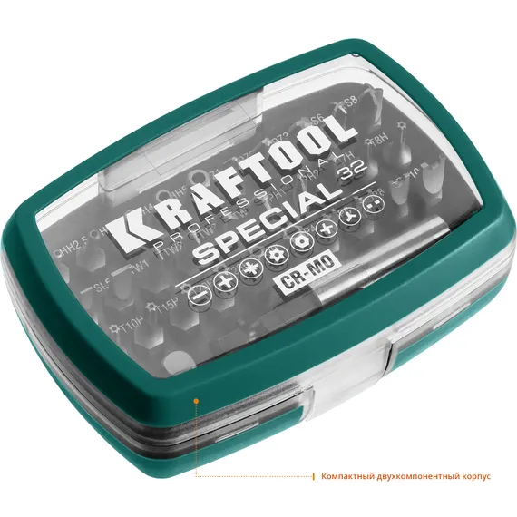 KRAFTOOL Special-32, с адаптером 32 шт, набор специальных бит (2610-H32)