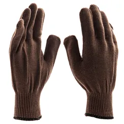 Перчатки трикотажные, акрил, коричневый, оверлок Сибртех