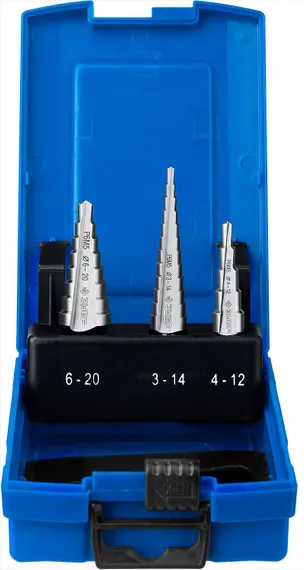 ЗУБР 3-20 мм, 3 шт, сталь Р6М5, набор ступенчатых сверл, Профессионал (29670-3-20-H3)