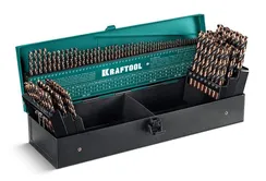 KRAFTOOL Cobalt, 118 шт, (1-13 мм), сталь М42, HSS-Co(8%), набор сверл по металлу (29656-H118)