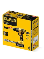 Бесщеточная дрель-шуруповерт, STEHER 20 В, 65 Н·м, 1 АКБ LMS (2 А·ч), (CB-65-21)