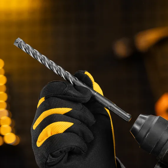 Бур по бетону, цельная крестовая пластина, 10x165 мм, SDS PLUS Denzel