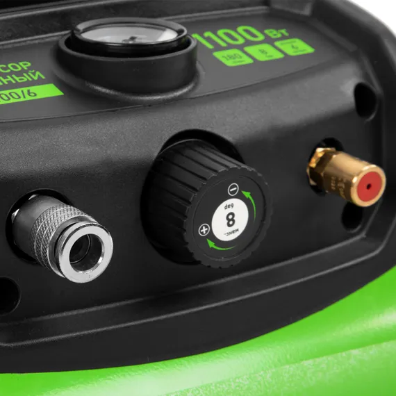 Компрессор воздушный безмаслянный BL 1100/6 1100Вт, ресивер 6 литров, 180 л/мин Сибртех