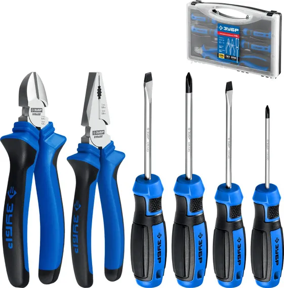 ЗУБР 6 шт, набор слесарных инструментов, Профессионал (2201-H6)