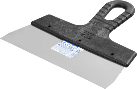 СИБИН 200 мм, пластиковая ручка, нержавеющий фасадный шпатель (10079-200)