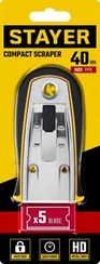 STAYER 40 мм, 5 доп. лезвий, скребок с выдвижным лезвием (08537)