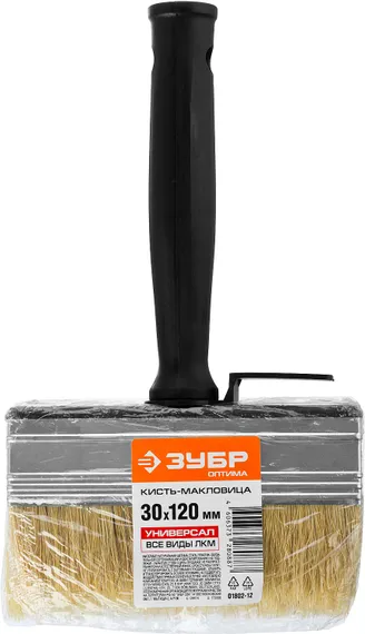 ЗУБР 3 х 12 см, светлая натуральная щетина, пластмассовый корпус, все виды ЛКМ, макловица (01802-12)
