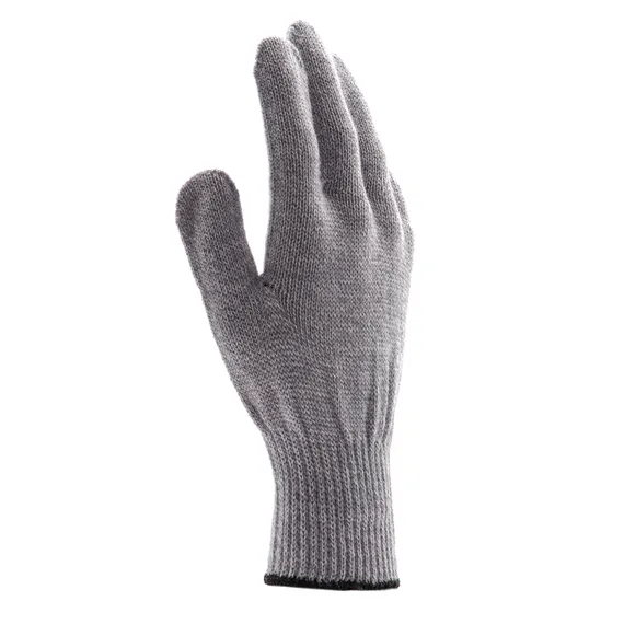 Перчатки трикотажные, акрил, серое мулине, оверлок Сибртех