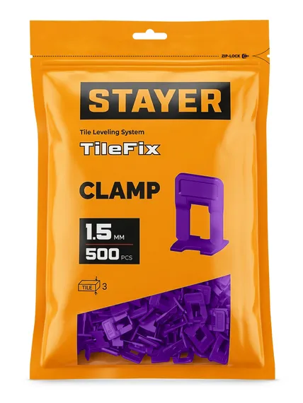 STAYER СВП TileFix, 1,5 мм, 500 шт, система выравнивания плитки ″ворота″ (33846-500)