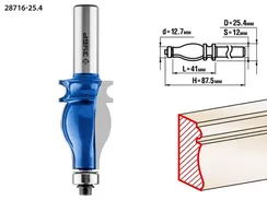 ЗУБР 25.4 x 41 мм, хвостовик 12 мм, фреза кромочная фигурная №5, Профессионал (28716-25.4)
