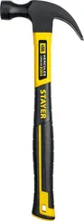STAYER Hercules, 450 г, молоток-гвоздодёр столярный с фиберглассовой рукояткой, Professional (2026-450)