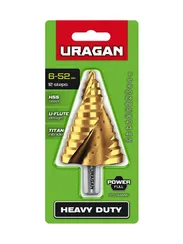 URAGAN 6-52мм, 12 ступеней, винтовая спираль, сверло ступенчатое(29658-6-52-12)