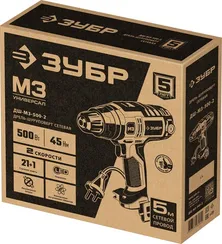 ЗУБР 500 Вт, 45 Н·м, сетевая дрель-шуруповерт (ДШ-М3-500-2)