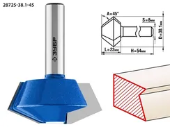 ЗУБР 38.1 x 22 мм, фреза кромочная конусная, Профессионал (28725-38.1-45)