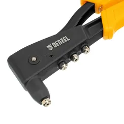 Заклепочник ручной, 255 мм, литой, усиленный, заклепки 2,4-3,2-4,0-4,8 мм Denzel