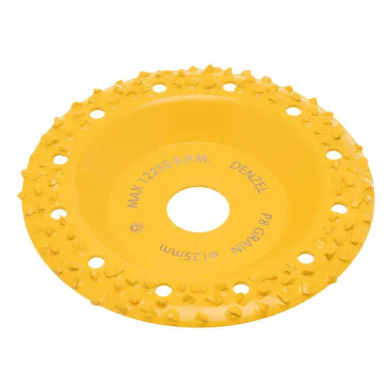 Чашка твёрдосплавная зачистная,125 мм, Наклонная, крупное зерно #8 Denzel