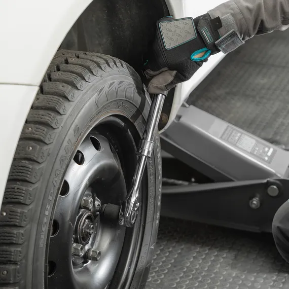 Ключ-трещотка телескопический 1/2", 305-445 мм, CrV, 72 зуба, с быстрым сбросом, хром Gross