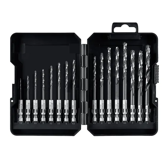 STAYER НЕХ-1/4″, 16 шт, набор сверл по металлу для винтовёртов и шуруповертов IMPACT READY (29603-H16)