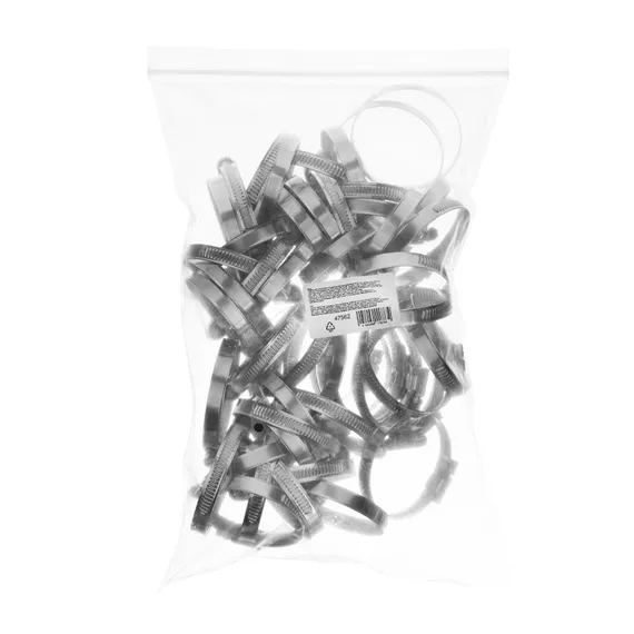 Хомуты металлические, Стандартное болтовое крепление 40-60 мм, 50 штук в упаковке, ширина 9 мм Сибртех