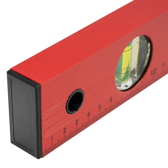 Уровень алюминиевый, 600 мм, 3 глазка, красный, линейка Matrix