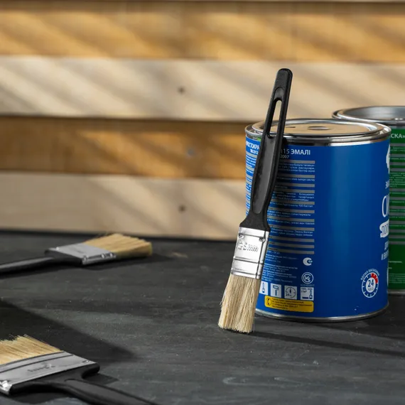 Кисть флейцевая "Стандарт", 25 х 6 мм, натуральная щетина, пластиковая ручка Сибртех