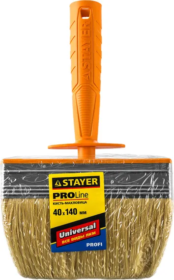 STAYER Universal MINI, 4 х 14 см, светлая натуральная щетина, пластмассовый корпус, все виды ЛКМ, макловица, Professional (0182-14)