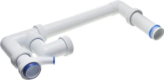 Сифон ЗУБР ″Мастер″ колбовый для двухместной мойки, отвод для стиральной машины