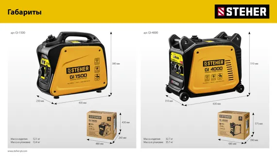 Инверторный генератор STEHER 1200 Вт (GI-1500)