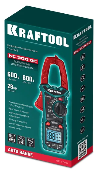 KRAFTOOL KC-300DC Цифровые токовые клещи (59830)