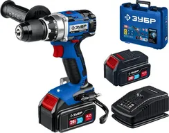Бесщеточная дрель-шуруповерт, ЗУБР Т7, 20 В, 70 Н·м, 2 АКБ (4 А·ч), кейс, Профессионал (DB-201-42)