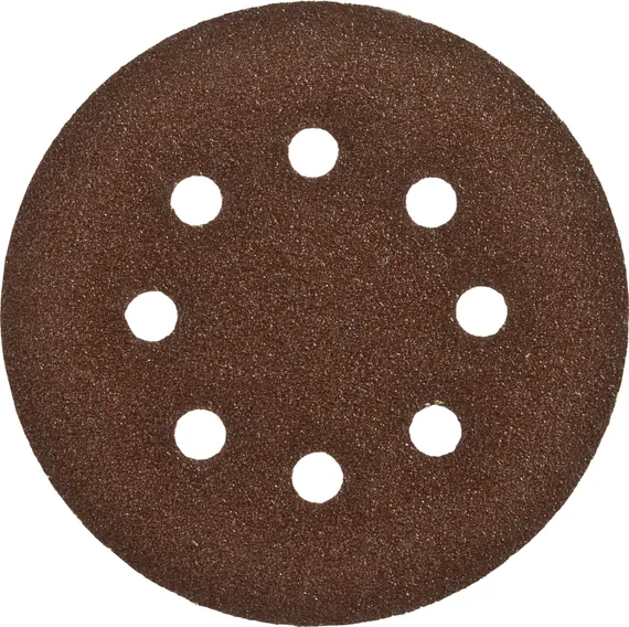 Круг шлифовальный ЗУБР ″СТАНДАРТ″ из абразивной бумаги на велкро основе, 8 отв., Р80, 125мм, 5шт