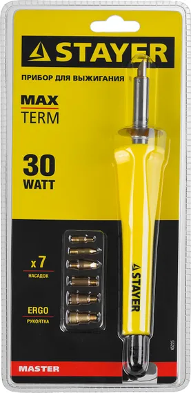 STAYER MAXTerm, 30 Вт, 7 насадок, прибор для выжигания (45225)