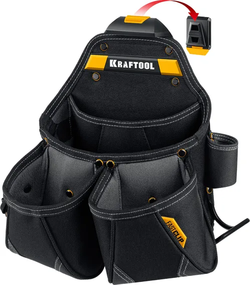 KRAFTOOL KP-15 поясная сумка с быстросъёмным креплением FastClip, 350 х 320 мм (38771)