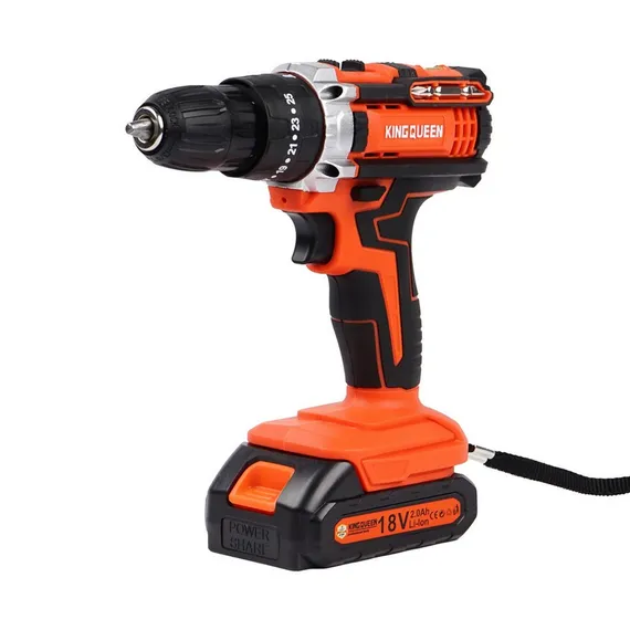Шуруповерт KINGQUEEN 18В щеточный ударный KQ-101k