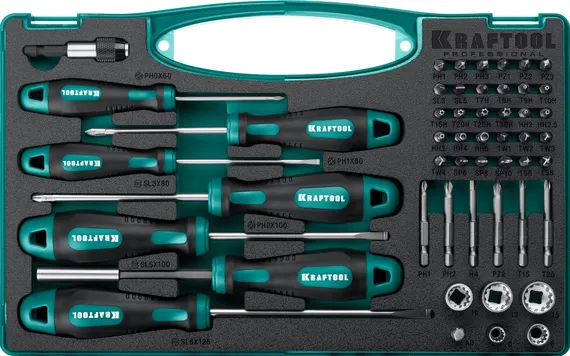 KRAFTOOL X-Drive 50, 50 предм., набор отверток и насадок (25815)