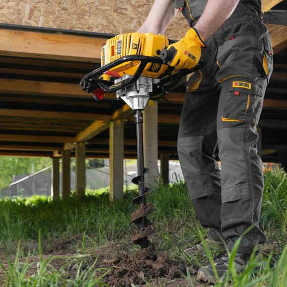 Шнек для грунта ER-80, диаметр 80 мм, длина 800 мм,соединение 20 мм, съемный нож Denzel