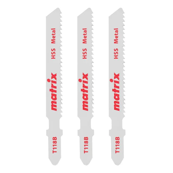 Полотна для электролобзика  по металлу, 3 шт, T118B, 50 x 2 мм, HSS Matrix