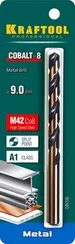 KRAFTOOL COBALT-8, 9.0 х 125 мм, сталь М42, HSS-Co(8%), сверло по металлу (29656-9)