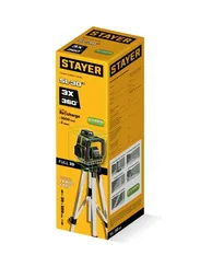 STAYER SL-3D #3, 50м, точн. +/-0,5 мм/м, зеленый лазерный нивелир, штатив (34963-3)
