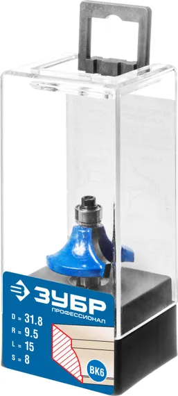 ЗУБР 31.8 x 15 мм, радиус 9.5 мм, фреза кромочная калевочная №1, Профессионал (28700-31.8)