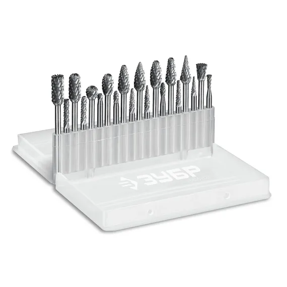 ЗУБР 20 шт набор борфрез твердосплавных, хв-к 3 мм, ПРОФЕССИОНАЛ (28816-H20)