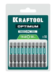 KRAFTOOL OPTIMUM TX 40, 50 мм, 10 шт, биты (26126-40-50-10)