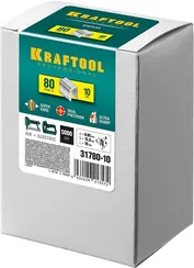 KRAFTOOL скобы тип 80 (BeA/Prebena A/Senco AT), 10 мм, калибр 21GA. 5000 шт (31780-10)