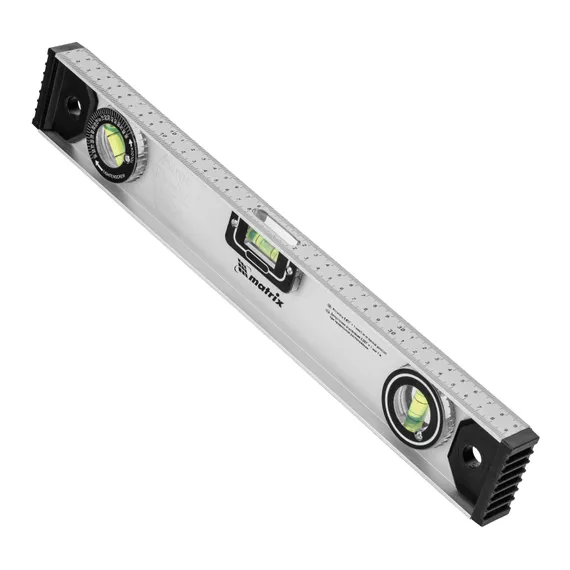 Уровень алюминиевый "Рельс", 400 мм, 3 глазка (1 поворотный) Matrix