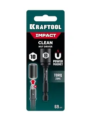KRAFTOOL CLEAN “Nut driver”, 10 мм, бита с торцовой головкой (26371-10)
