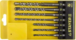 STAYER 7 шт: 5/6/8+R[-36]C:RCx110. 6/8/10/12х160 мм, набор SDS-plus буров, Professional (2930-H7)